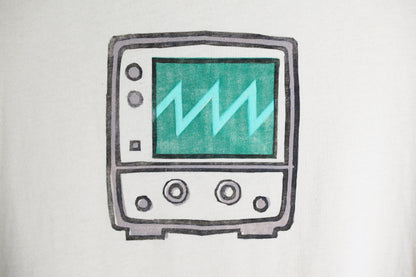 Block Printed Thrifted T-shirt - Oscilloscope - Sawtooth Wave