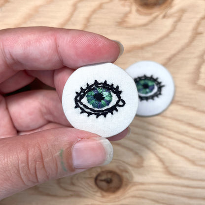 These Eyes - Embroidered Pins - Midnight Meadow