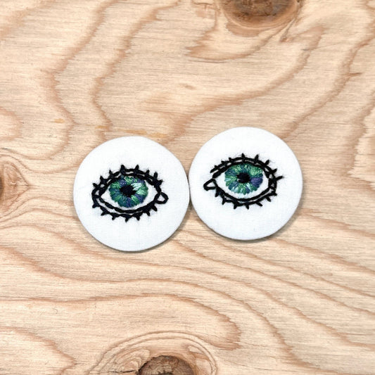 These Eyes - Embroidered Pins - Midnight Meadow