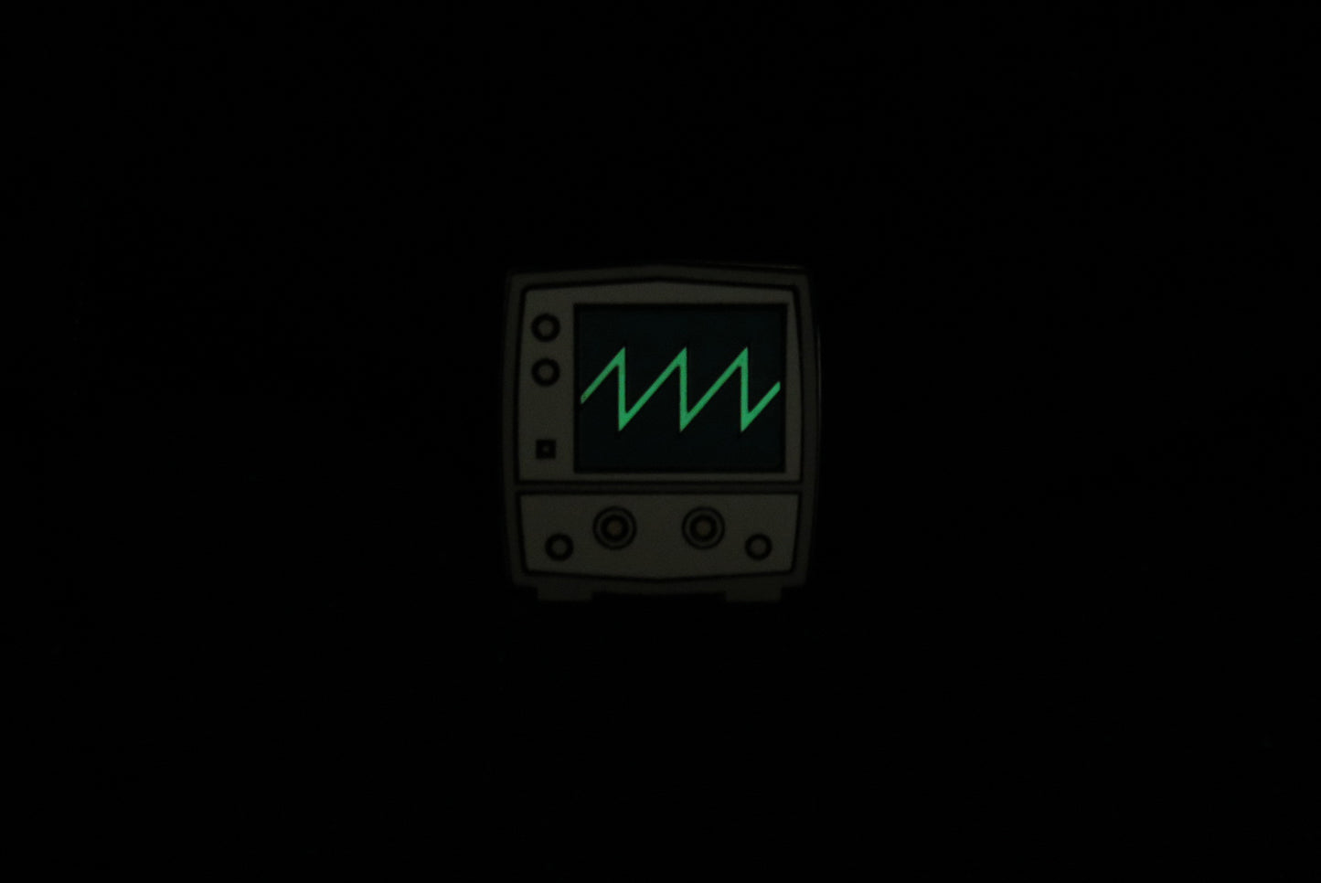 Oscilloscope Enamel Pin - Sawtooth Wave Glow-in-the-Dark