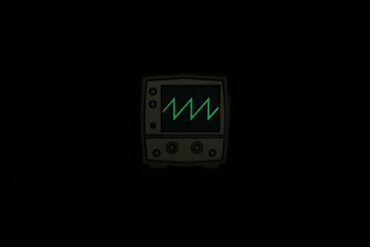 Oscilloscope Enamel Pin - Sawtooth Wave Glow-in-the-Dark