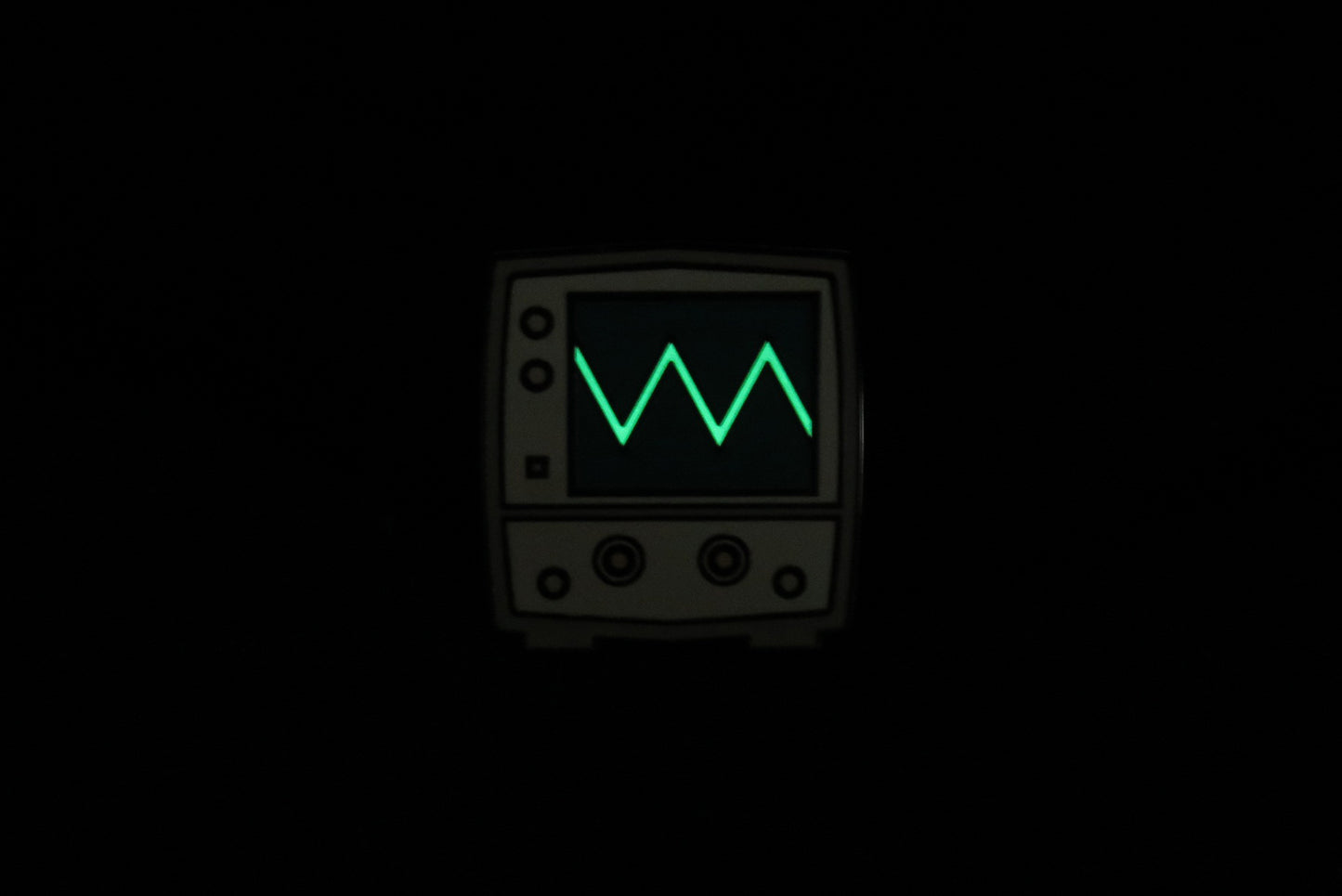 Oscilloscope Enamel Pin - Triangle Wave Glow-in-the-Dark