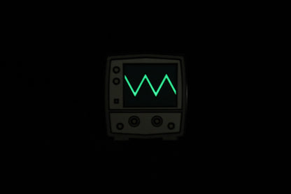 Oscilloscope Enamel Pin - Triangle Wave Glow-in-the-Dark